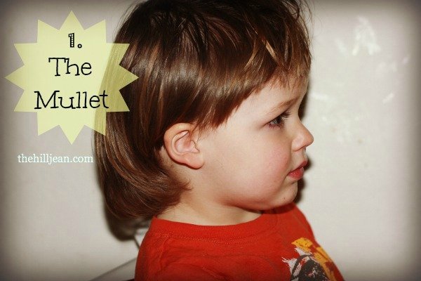 little boy with mullet