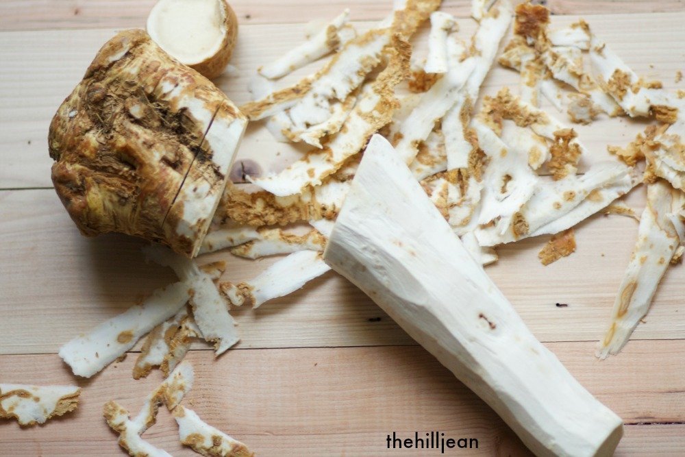 shaved horseradish root